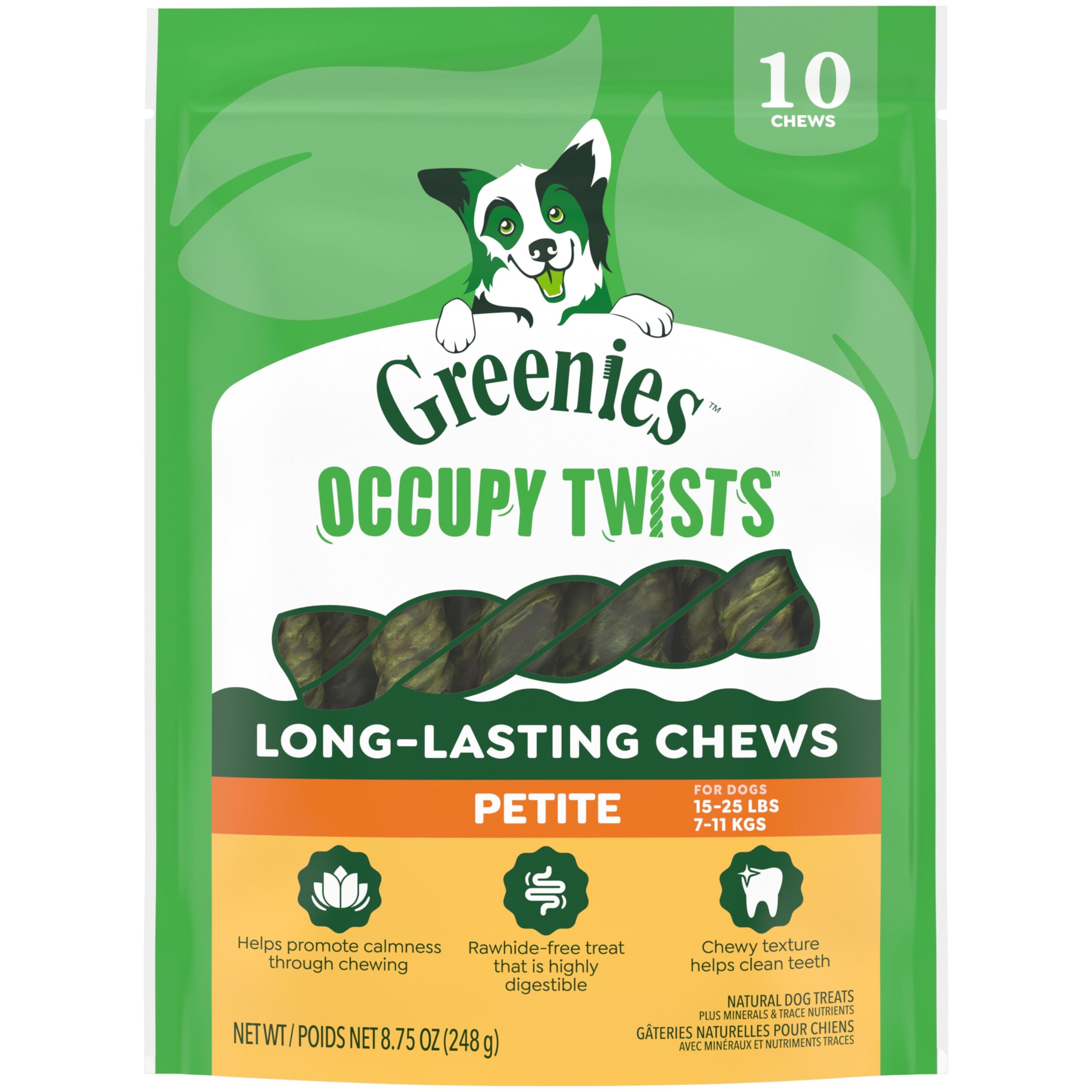 Greenies Occupy Twists en emballage, parfait pour occuper votre chien