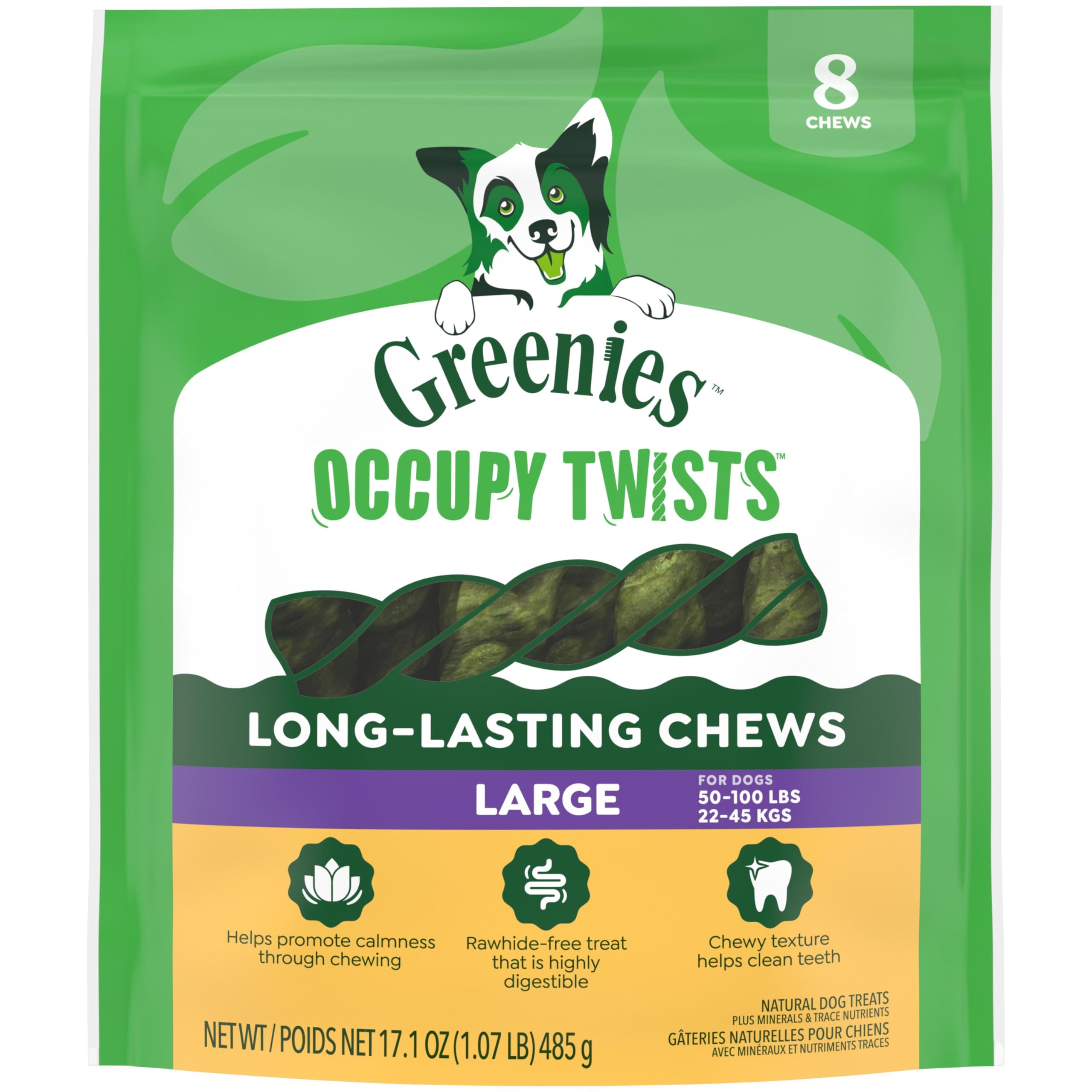 Greenies Occupy Twists – Paquet de 17 oz pour occuper et récompenser votre chien.