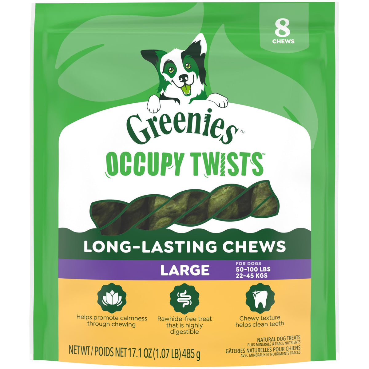 Greenies Occupy Twists – Paquet de 17 oz pour occuper et récompenser votre chien.