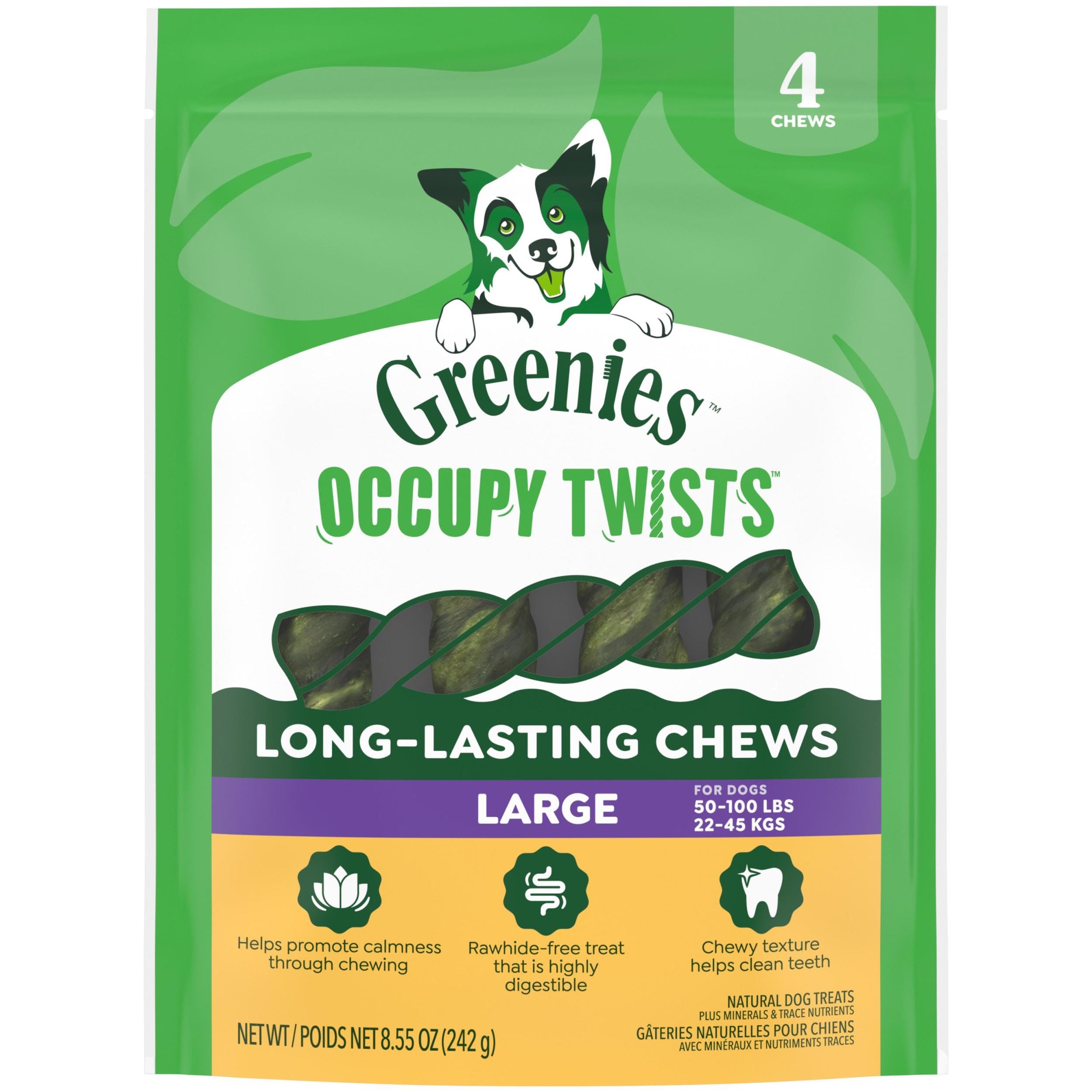 Greenies Occupy Twists au poulet dans l'emballage, prêt à la dégustation