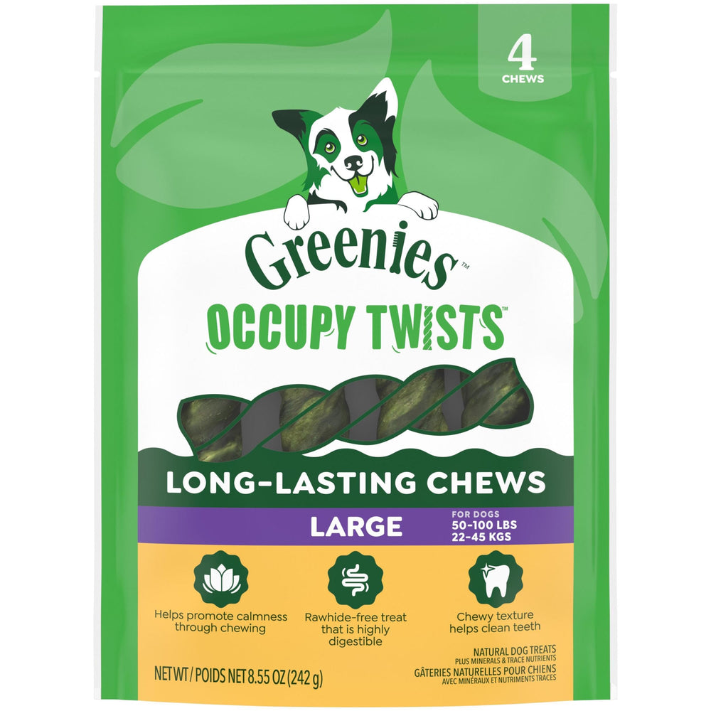 Greenies Occupy Twists au poulet dans l'emballage, prêt à la dégustation