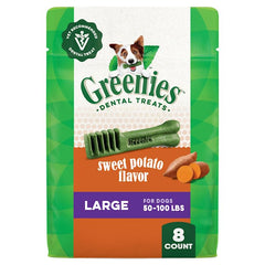 Greenies os dentaires pour chien patate douce grand format 12oz, soutien potentiel à l hygiène.
