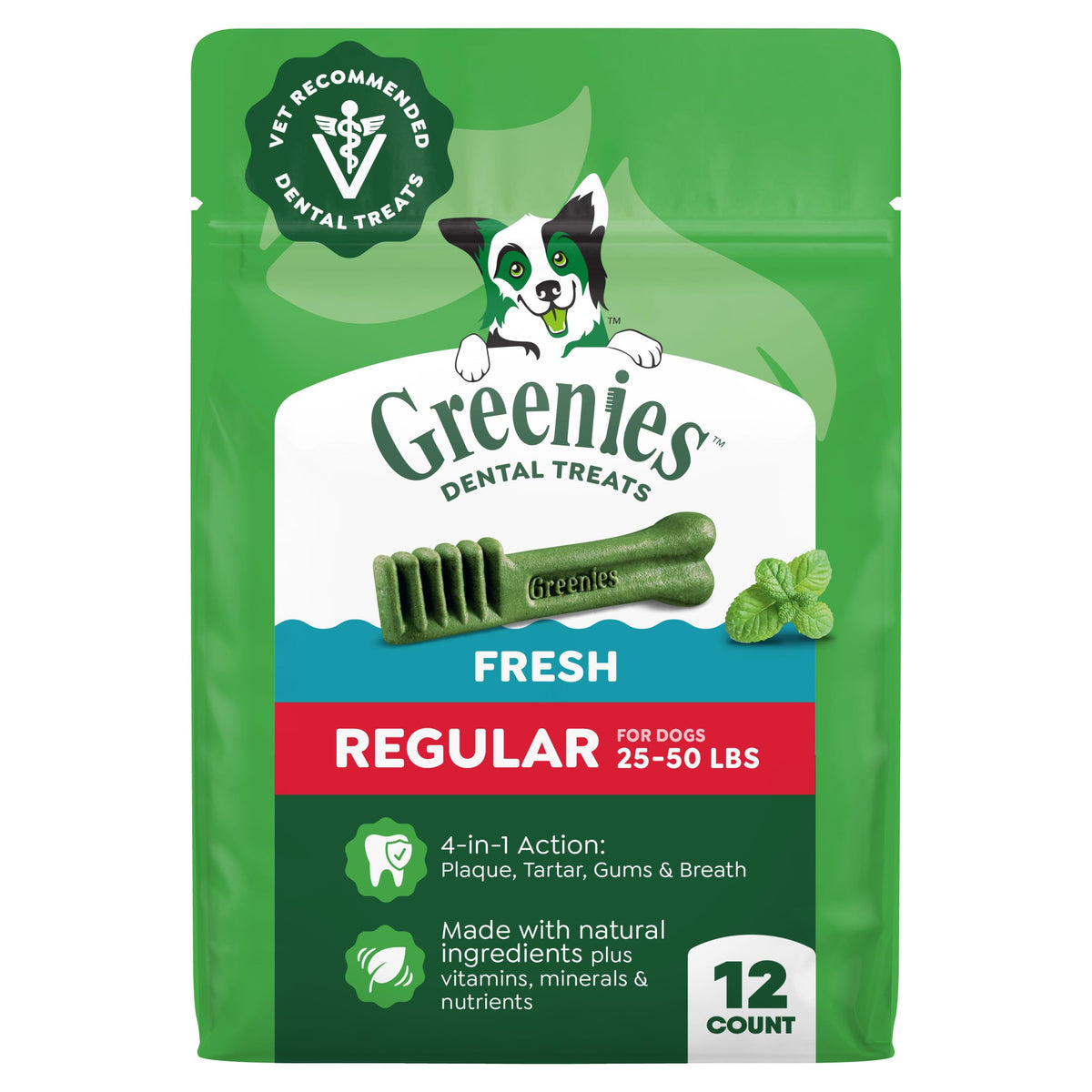 Friandise dentaires Greenies pour chien, texture protectrice du contour des gencives