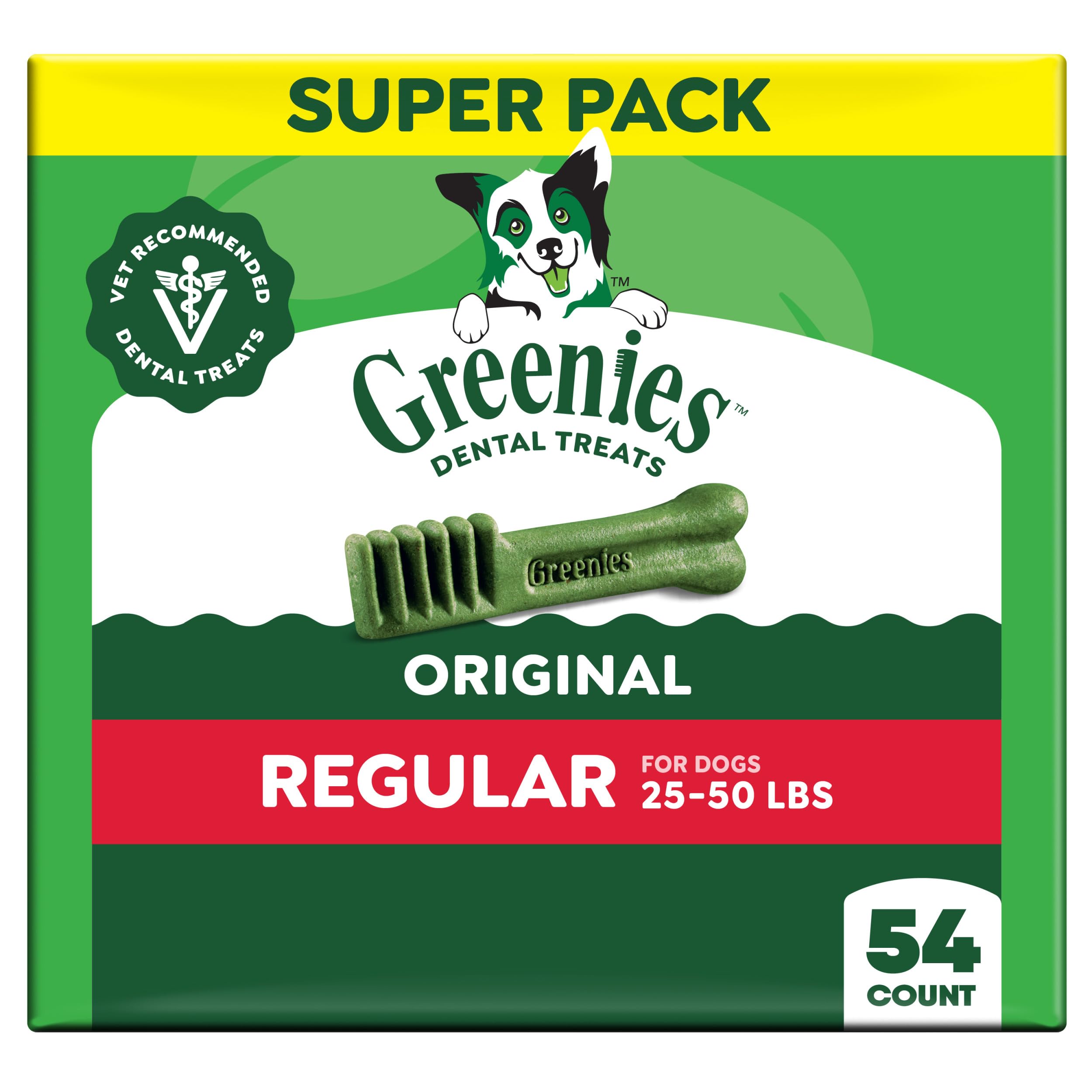 Greenies paquets original, friandise dentaire pour chien, haleine potentialément plus fraîche.