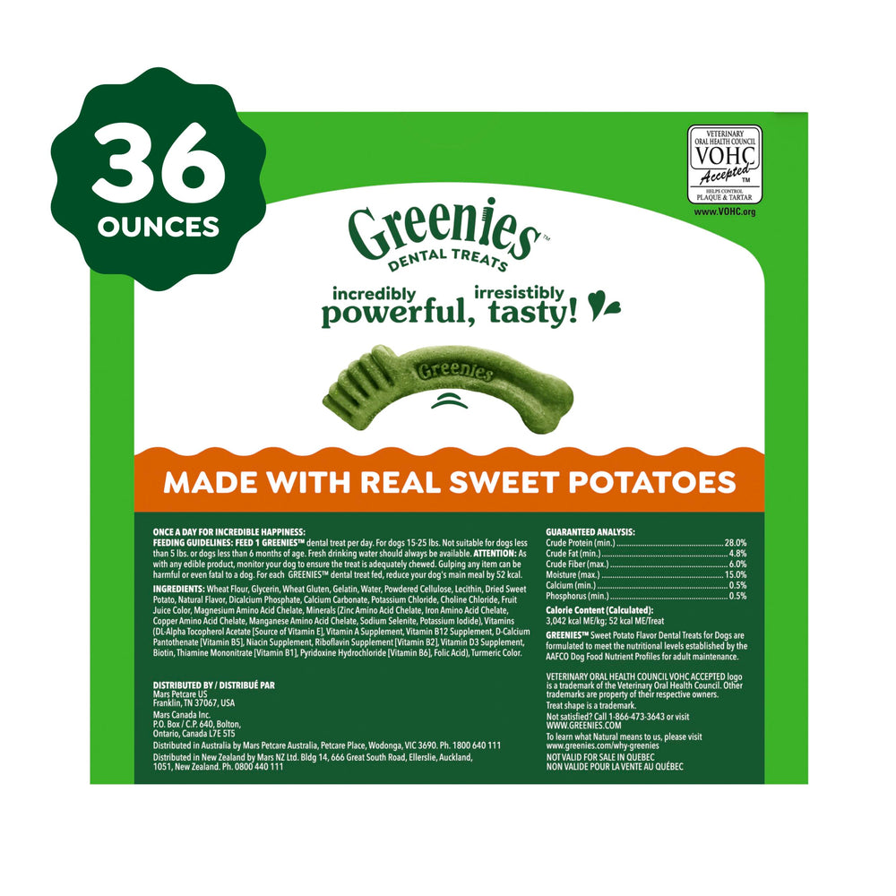 Pack 60 croquettes Greenies Petite, format pratique.