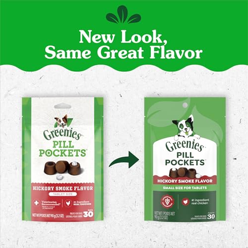 Greenies Pill Pockets arôme fumée hickory, goût savoureux pour faciliter l’ingestion.