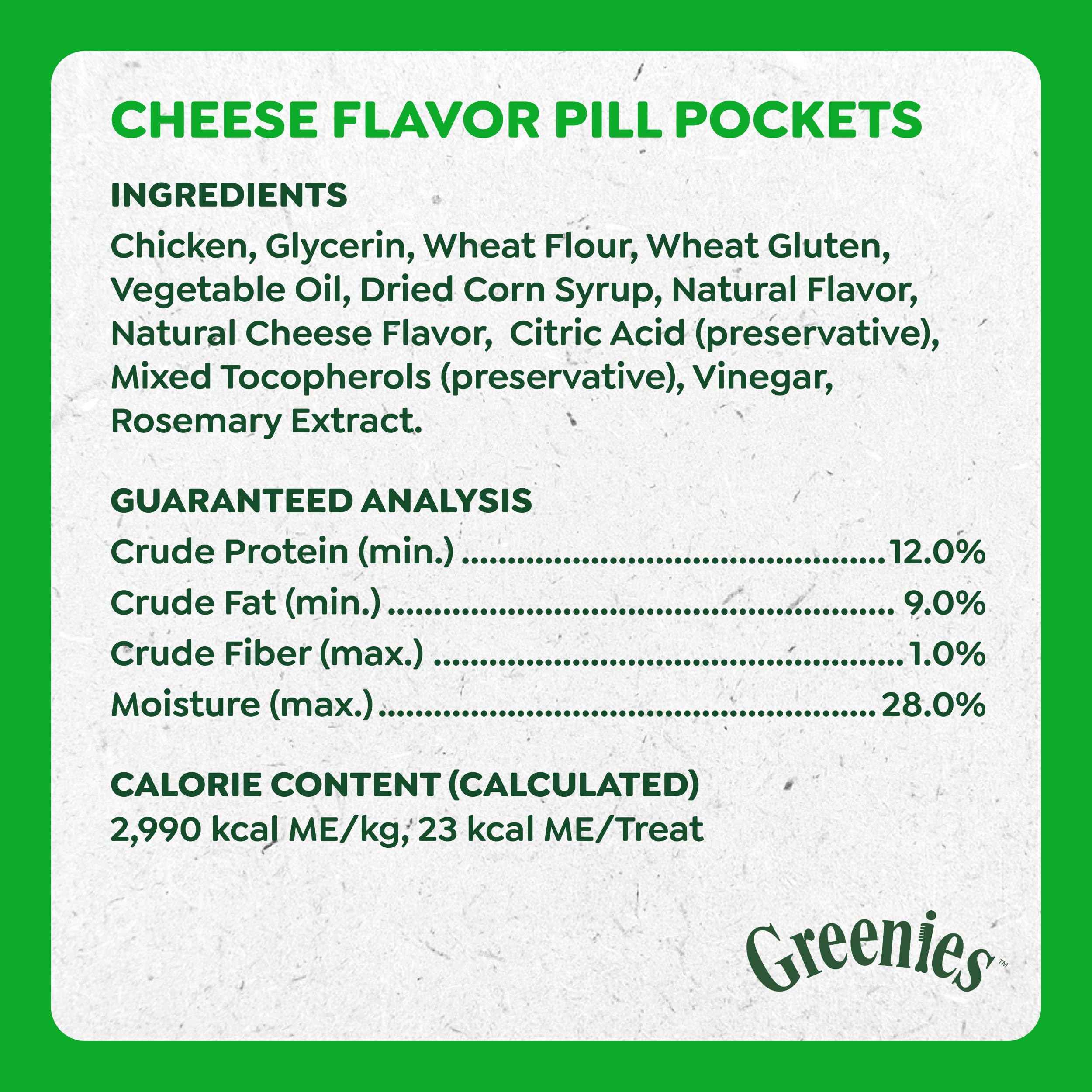 Greenies Pill Pockets goût fromage, friandise appétente qui masque l'odeur.