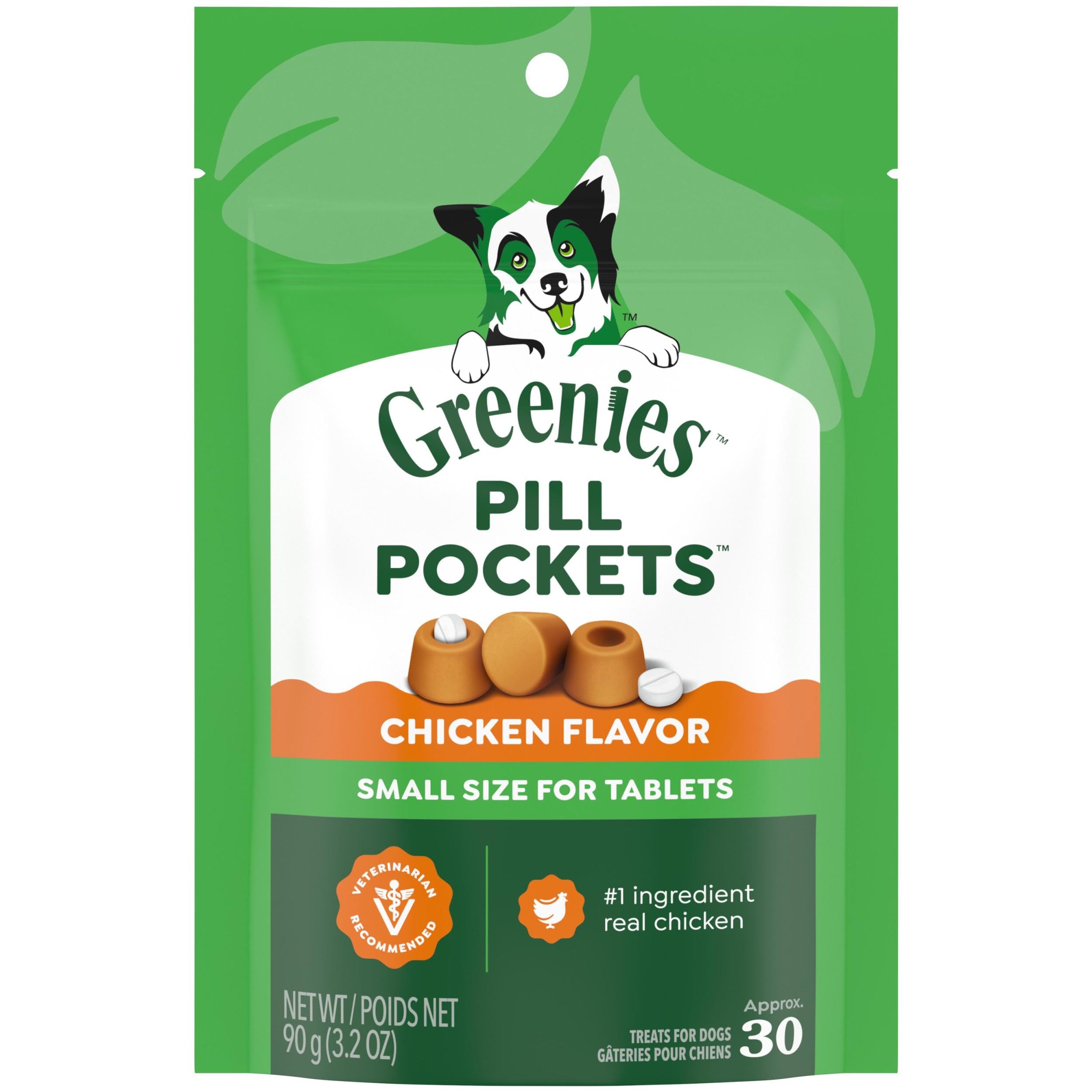 Greenies – emballage pratique pour chiens, facilitant l'administration des médicaments.