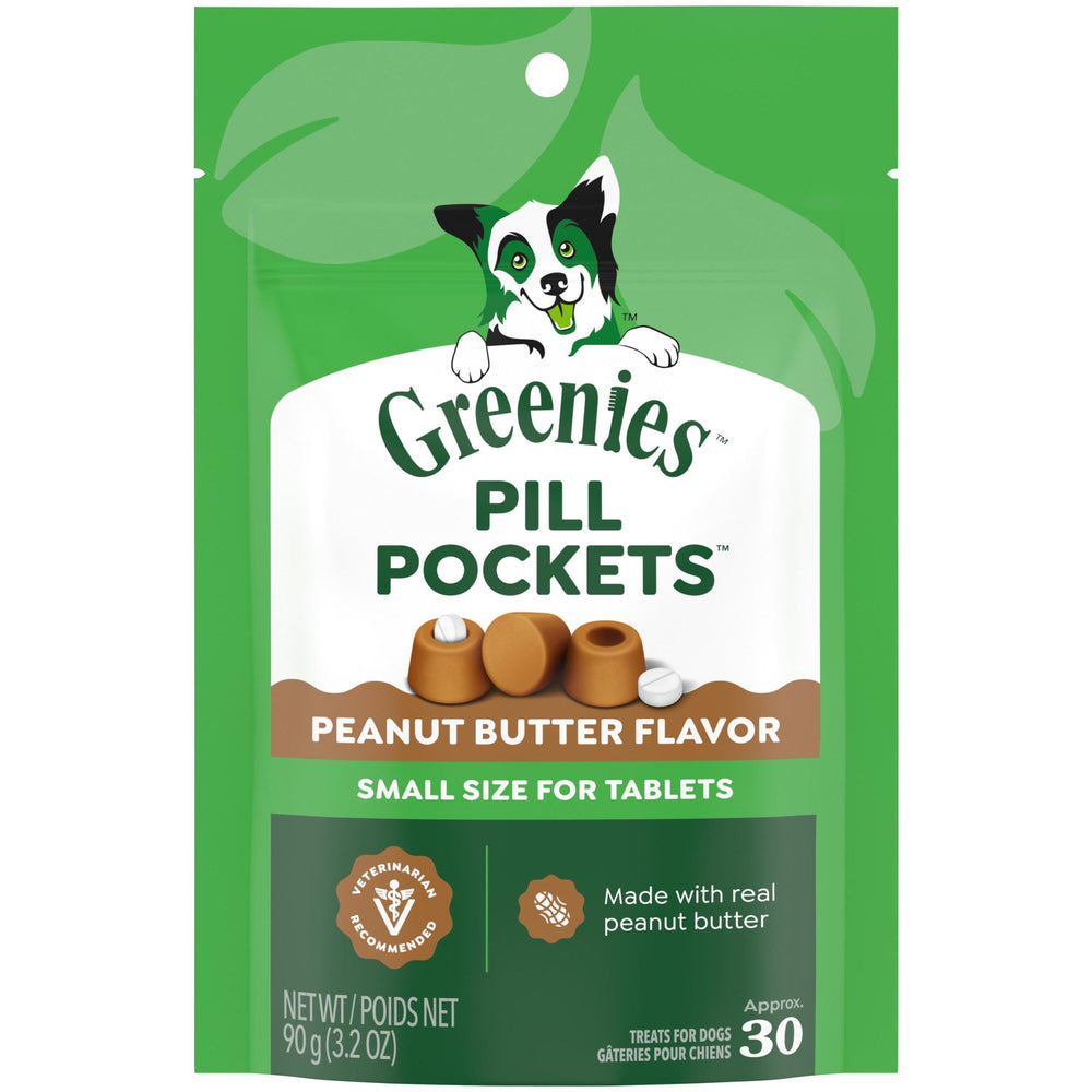 Greenies Pill Pockets petit format au beurre d'arachide masquant l'odeur des pilules.