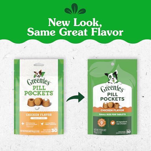 Greenies – petite taille, friandise au poulet pour masquer le goût des pilules.