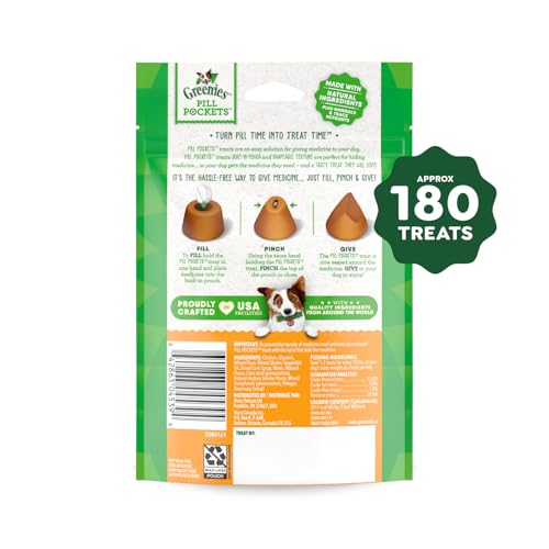 Ouverture facile de la pochette-pilule Greenies pour une utilisation rapide.