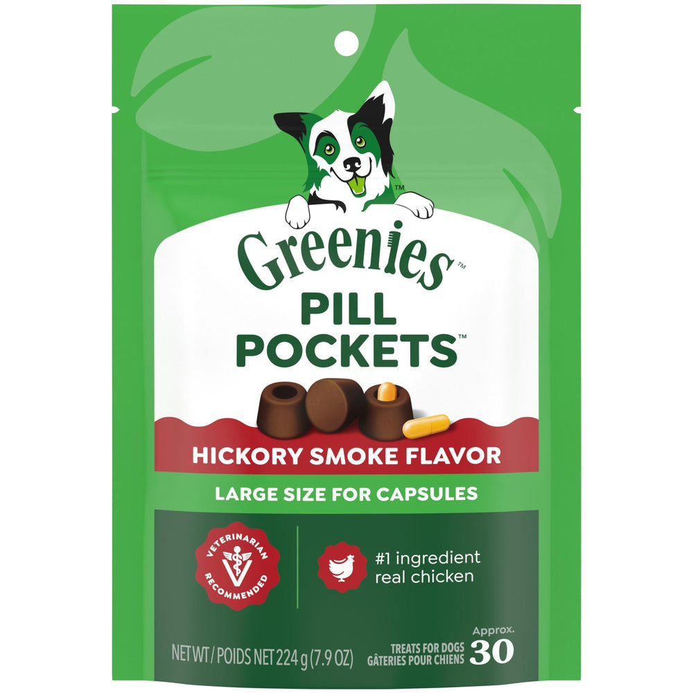 Poche Greenies pour gélules chien grande taille, pratique et sans désordre.
