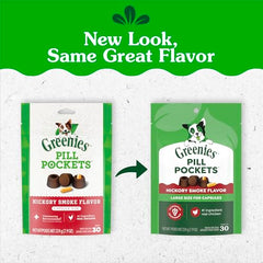 Chien dégustant Greenies saveur Hickory, masque l’odeur du médicament.