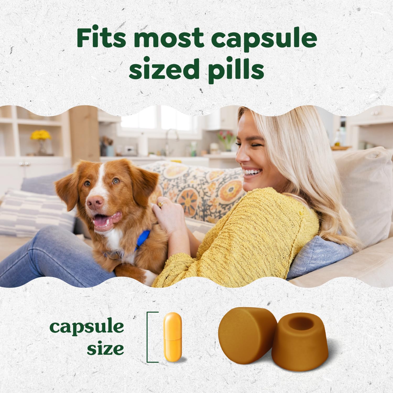 Greenies poche-pilule chien format grand, convient à toutes tailles et races.