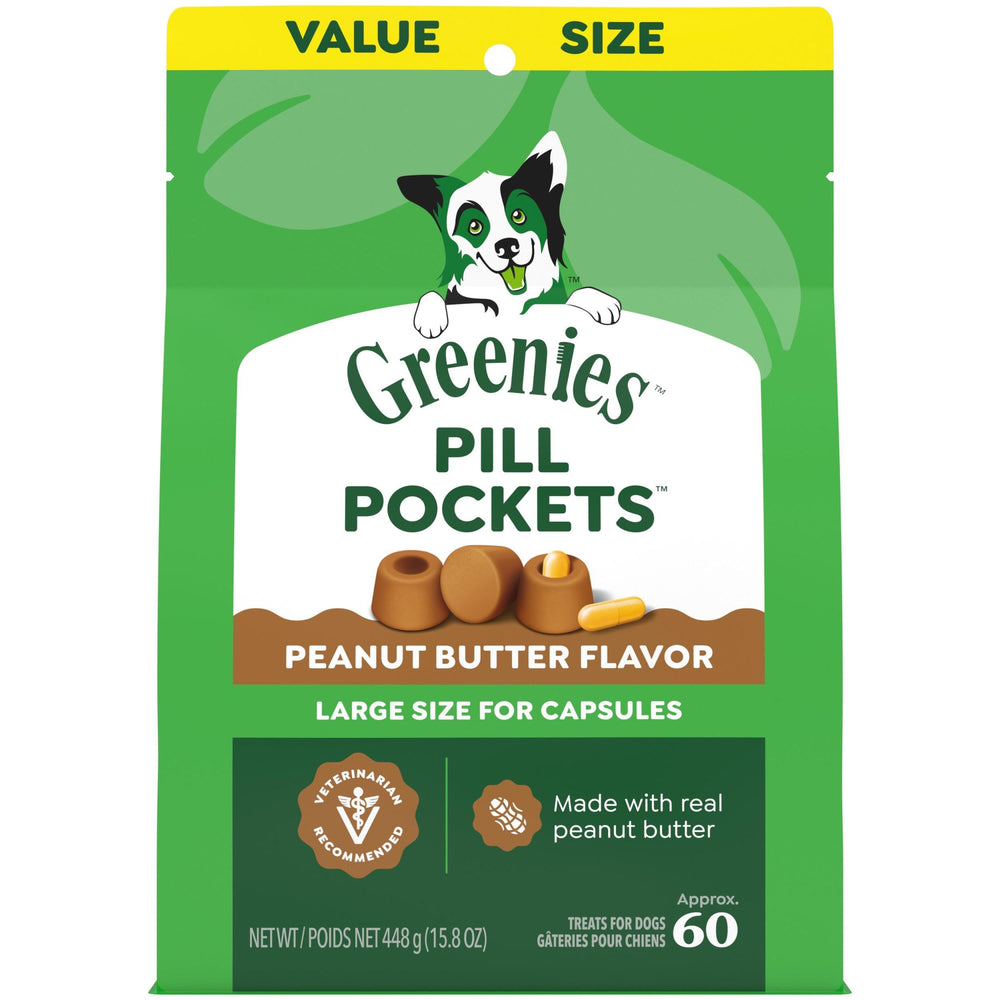 Greenies pochette-pilules chien, emballage pratique pour administration sans désordre.
