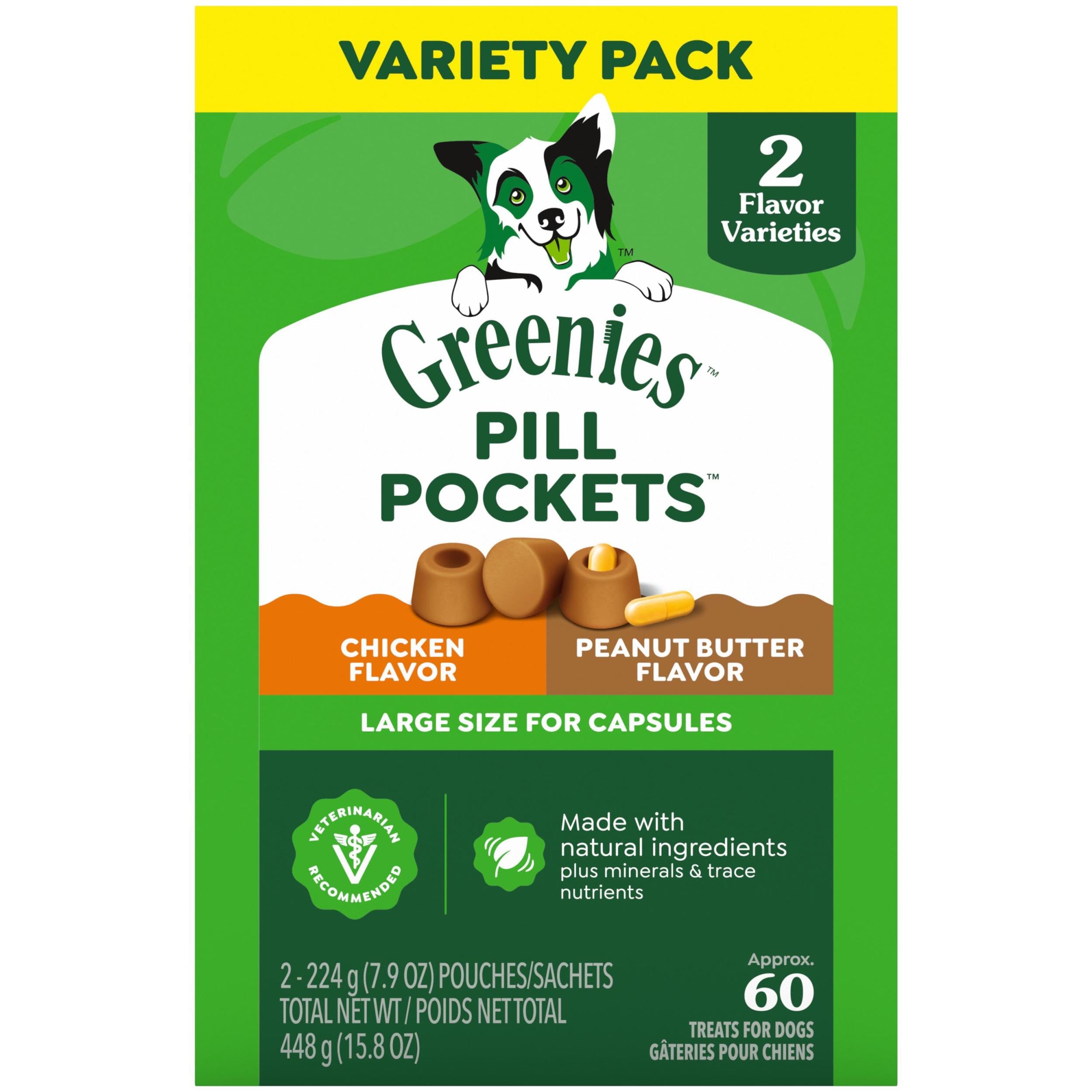 Greenies Poche pilules chien grande taille: solution pratique pour administrer les médicaments.