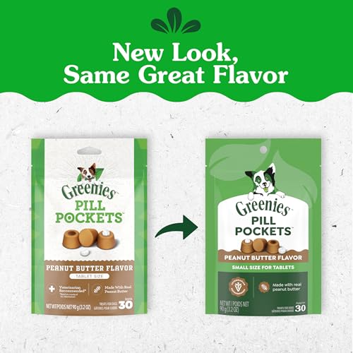 Pochettes Greenies pour pilules chien petit format, fermeture simple et rapide.