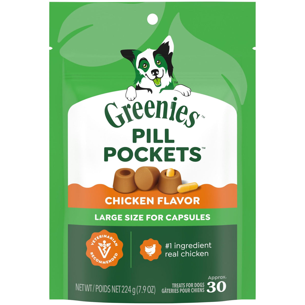 Greenies Poches-Pilules : sachet poulet grand format, pratique pour l'administration des médicaments