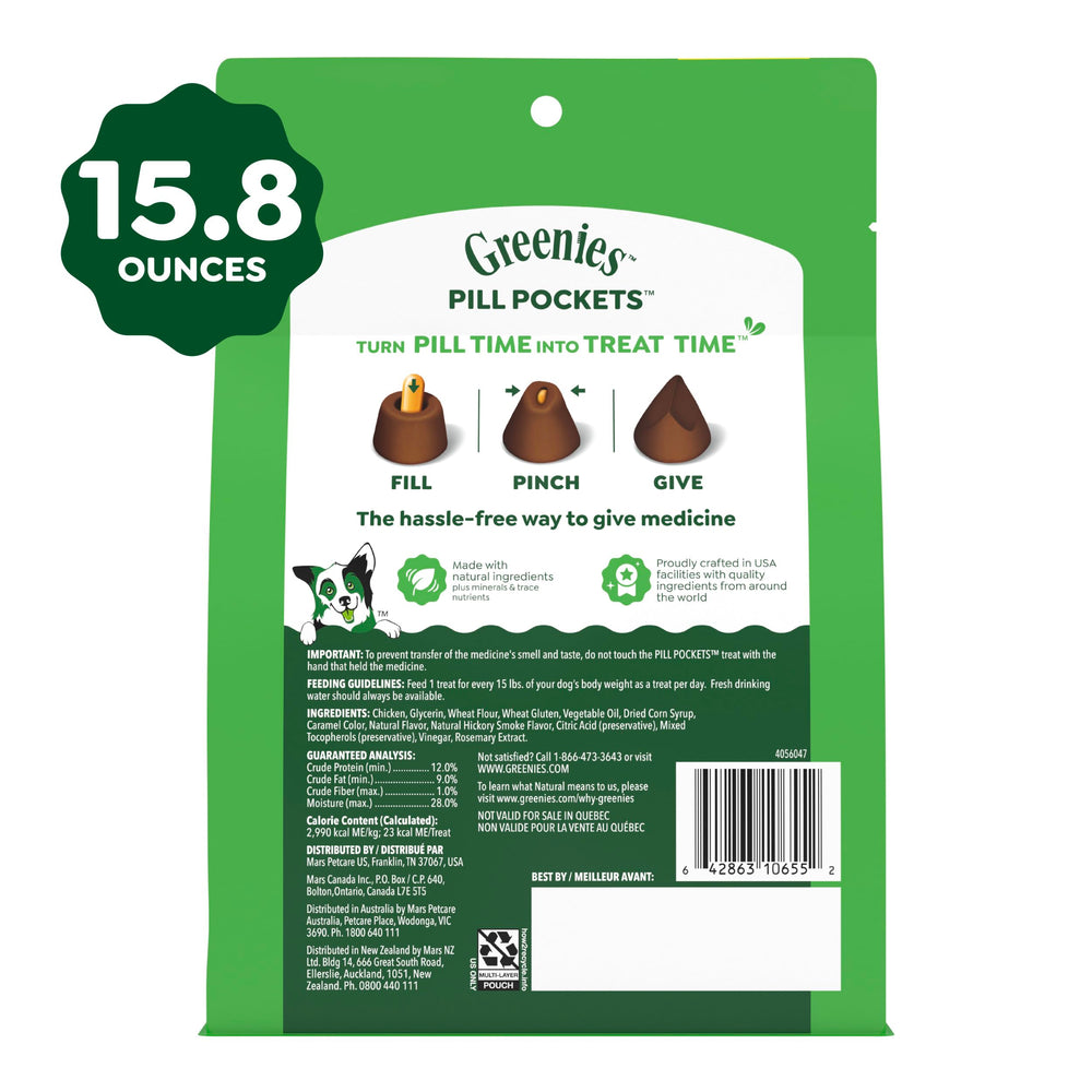 Greenies pochette comprimé: insérer, pincer et servir.