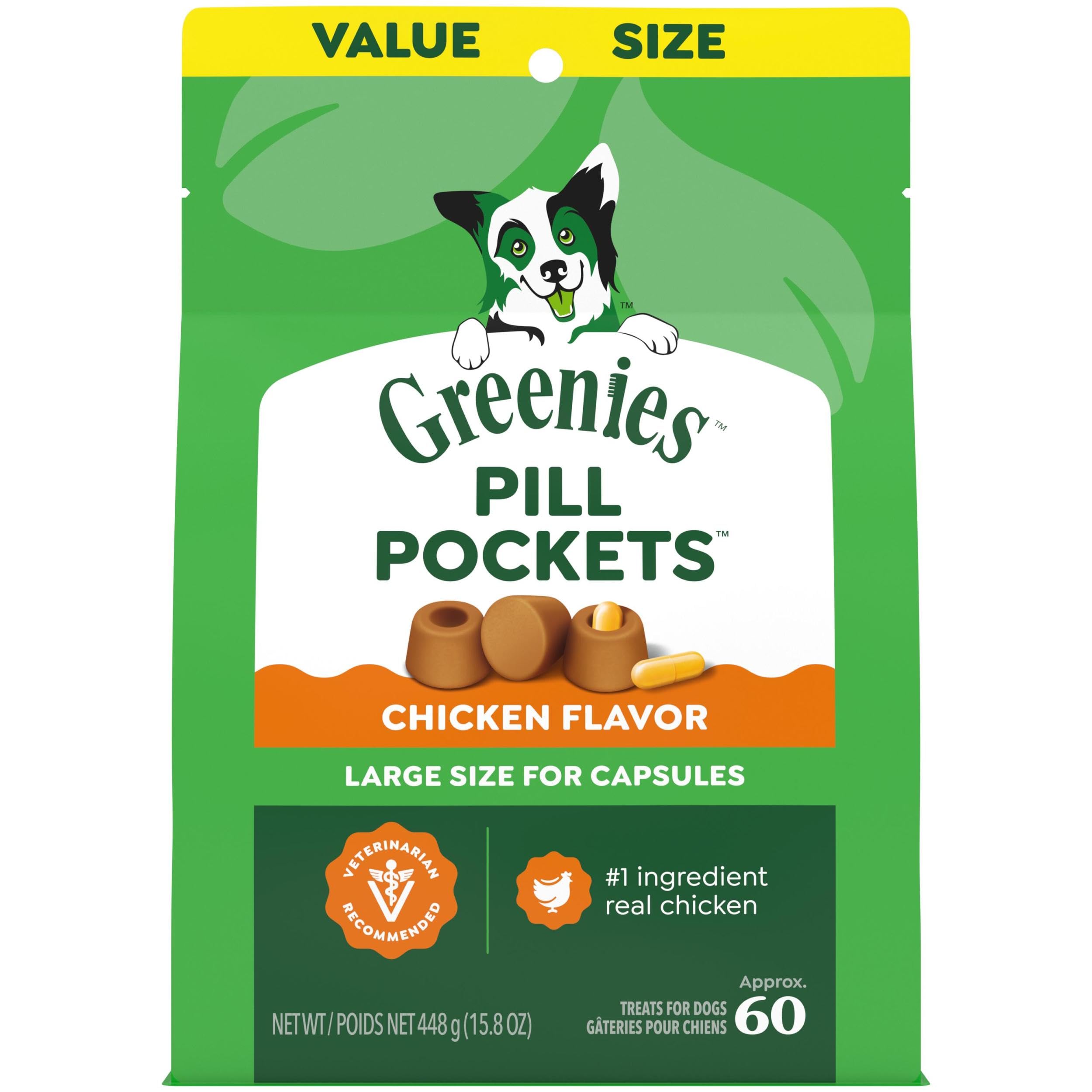 Greenies pochette-pilules chien grande, administration facile des médicaments sans stress