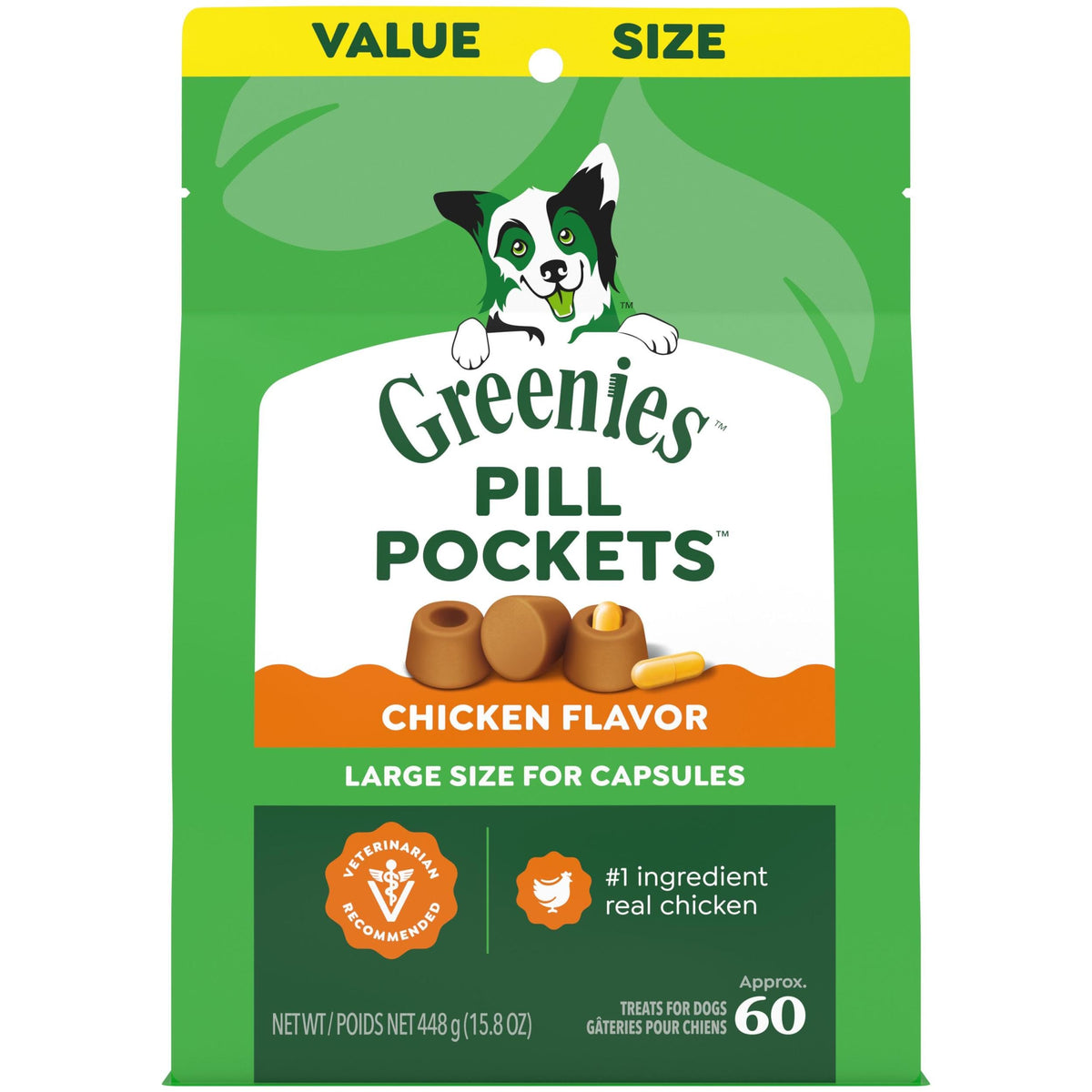 Greenies pochette-pilules chien grande, administration facile des médicaments sans stress