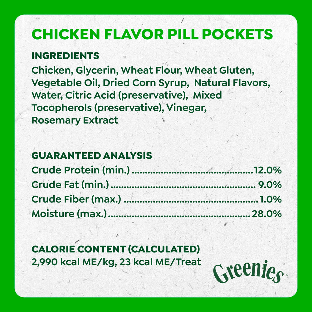 Greenies pochette pilules chien utilisation simple, méthode rapide