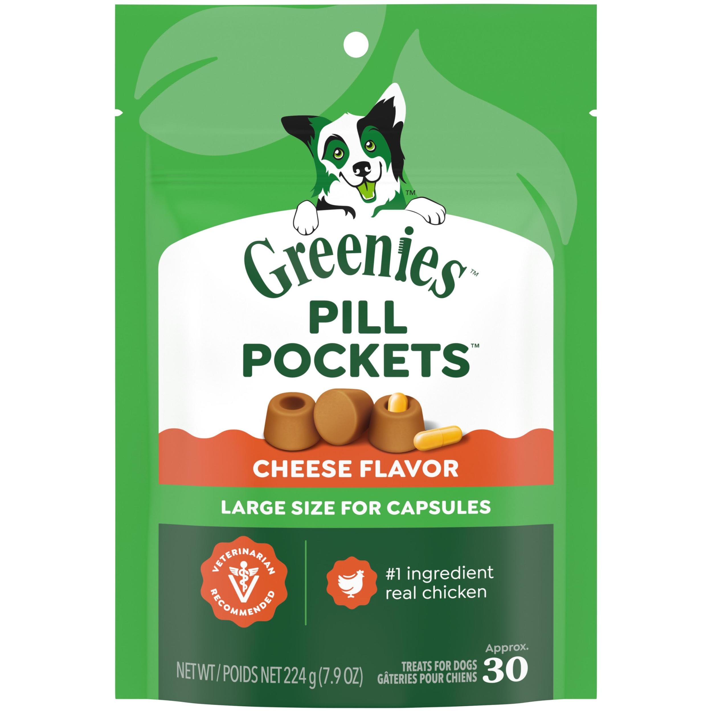 Greenies pochettes-pilules fromage: masque l’odeur des pilules.