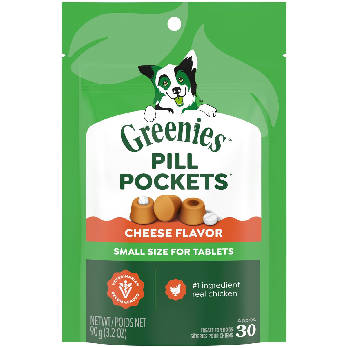 Greenies Pochettes-Pilules pour petit chien fromage, friandise pratique pour medicament.