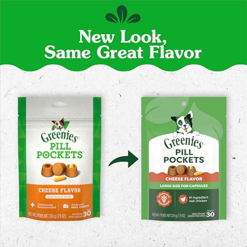 Greenies pochettes-pilules: pour chiens, favorise ingestion volontaire.