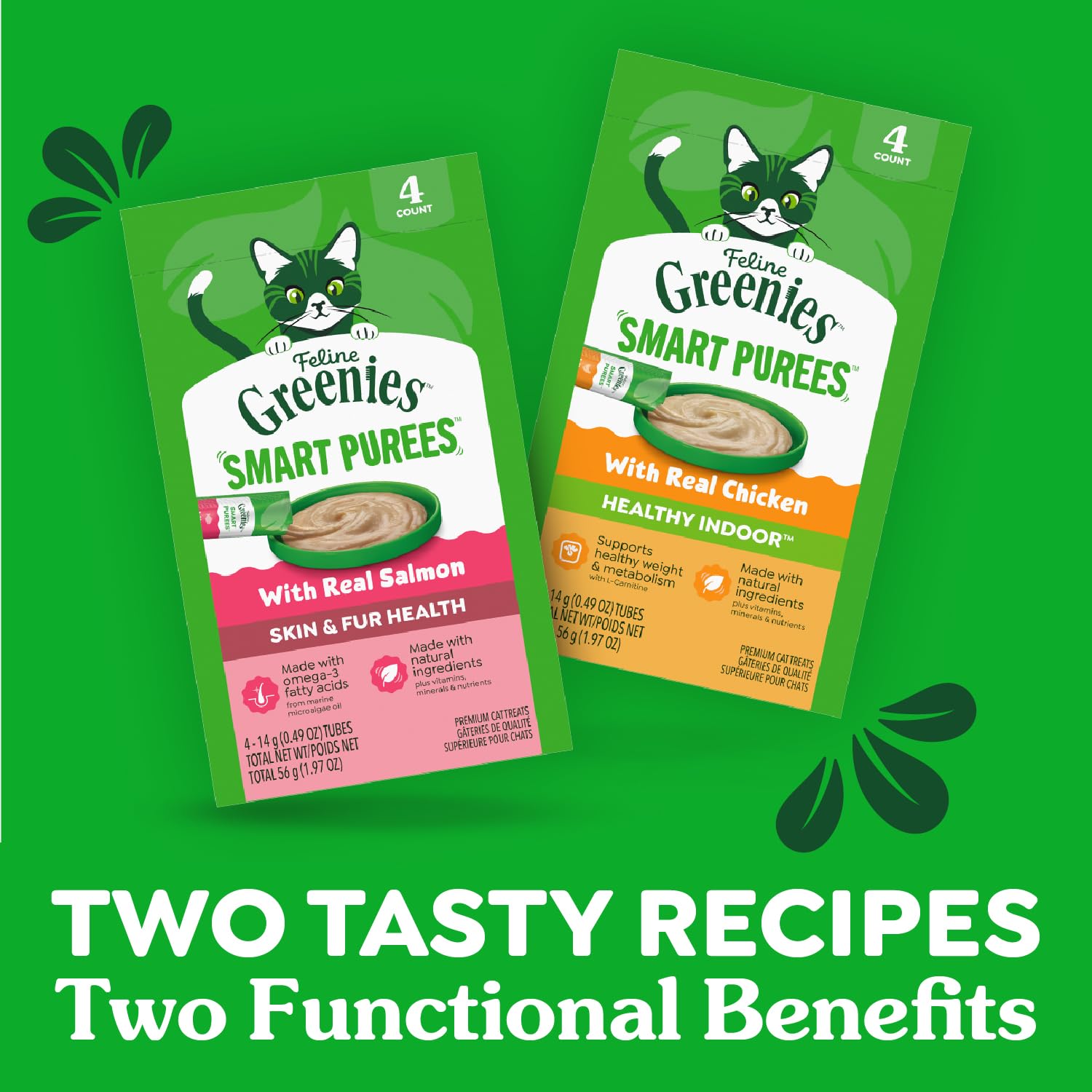 Purées féline Greenies – hydratation quotidienne.