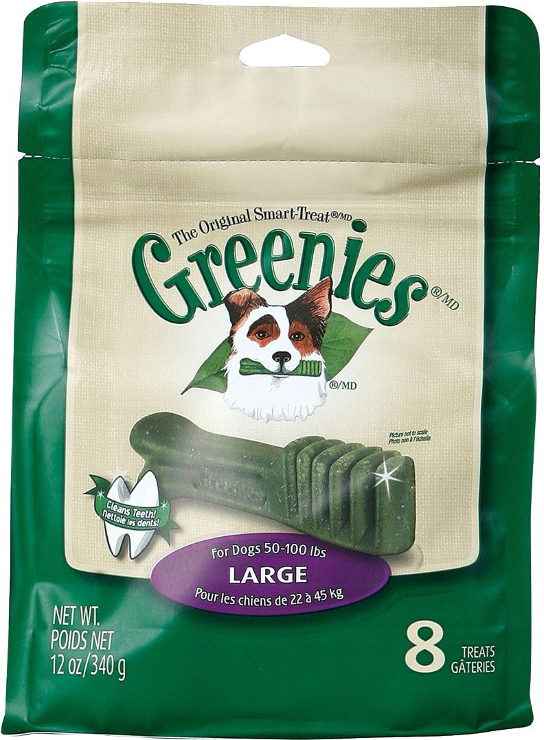 Greenies sans cuir brut, friandise facile à mâcher et digérer.