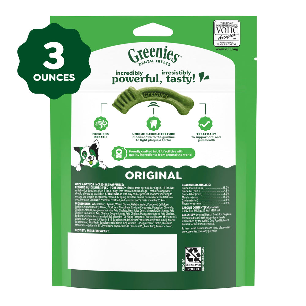Greenies-saveur-originale-attirante: goût apprécié par les chiens.
