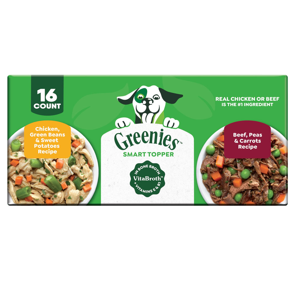 Greenies Smart Topper poulet avec haricots verts et patates douces, saveur irrésistible pour chien