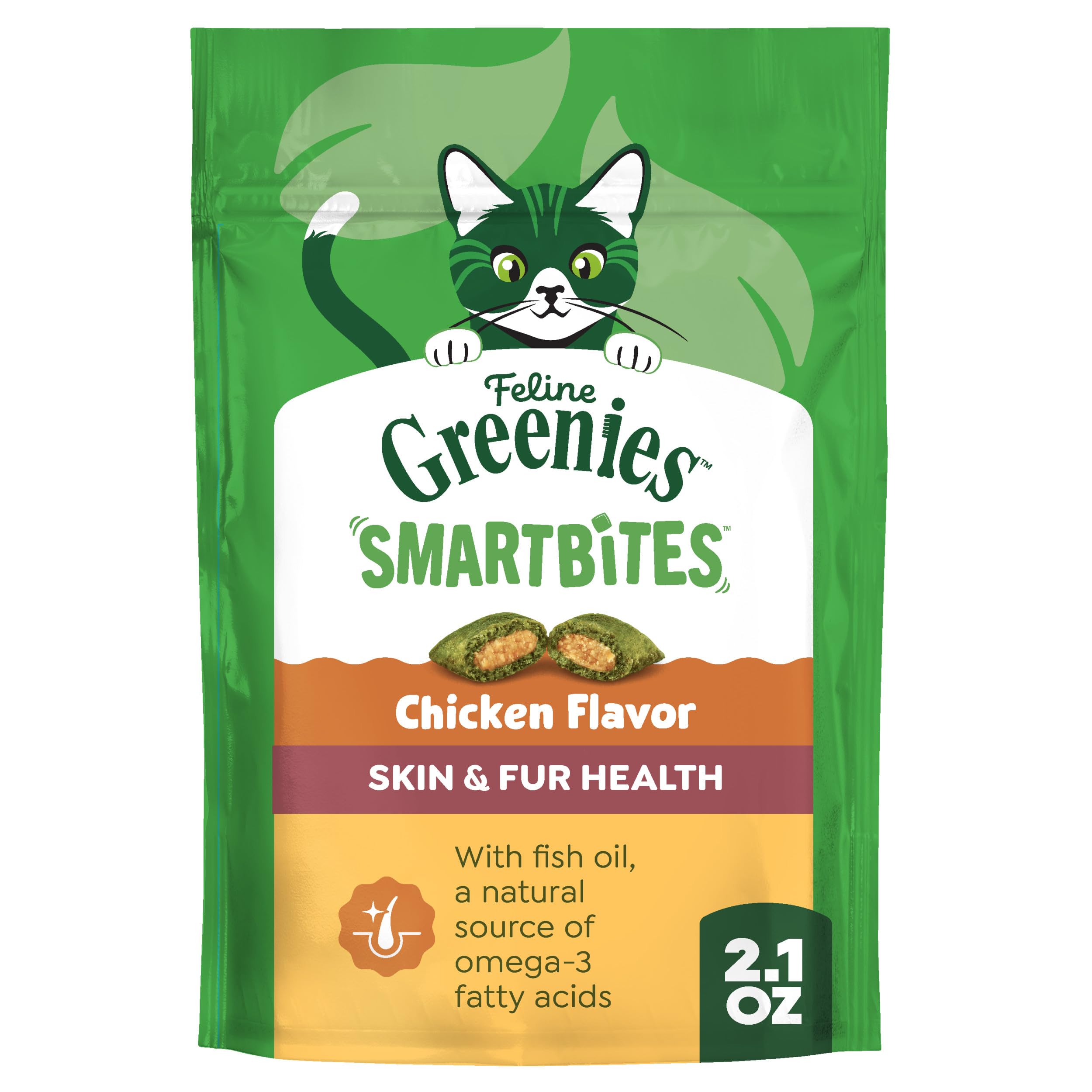 Greenies Smartbites peau et poil au poulet — soutien peau saine et pelage brillant.