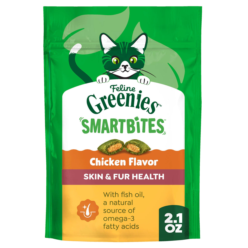 Greenies Smartbites peau et poil au poulet — soutien peau saine et pelage brillant.