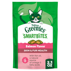 Greenies Smartbites saumon croquant-cremeux pour chat, texture double agréable