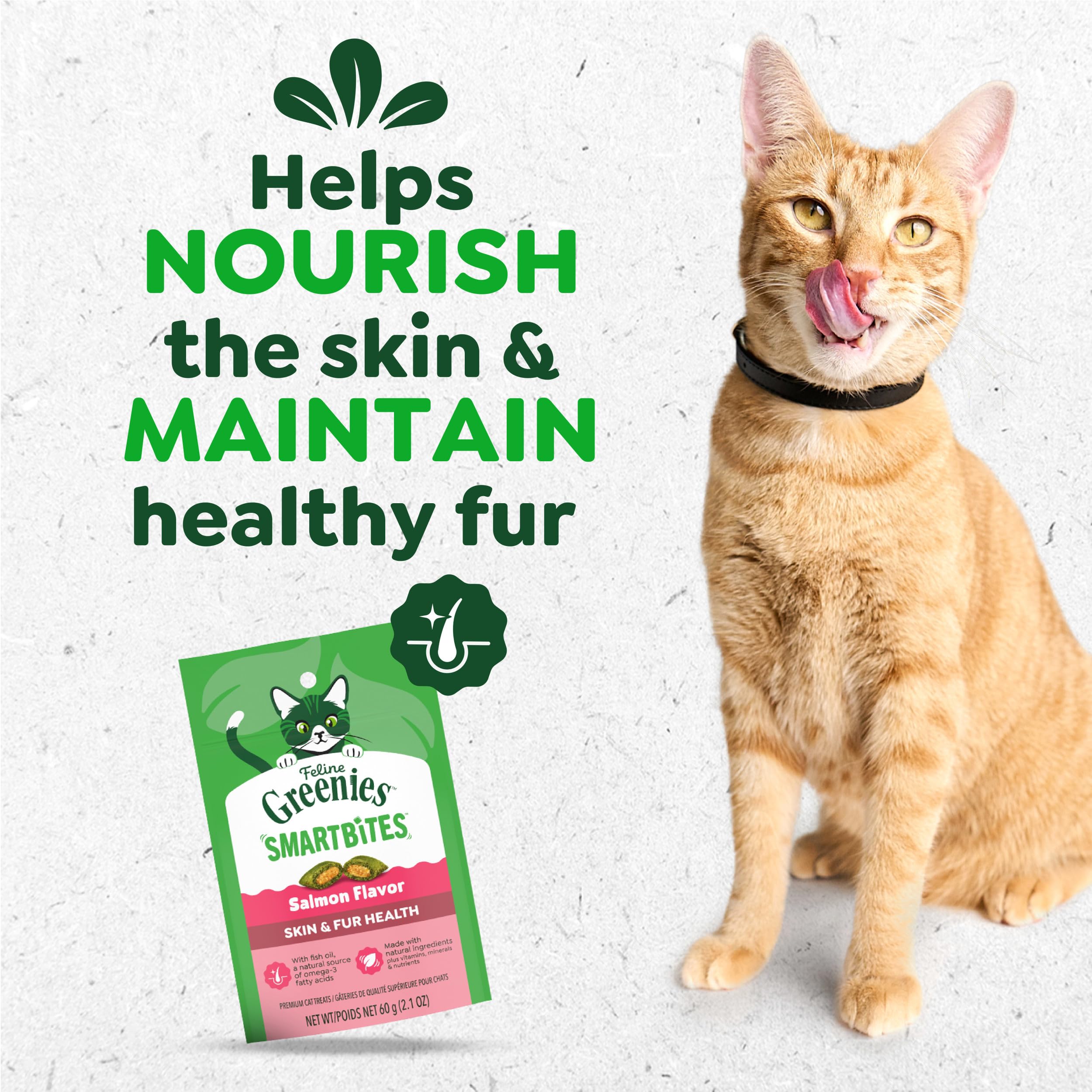 Greenies Smartbites saumon ingrédients-naturels, soutien potentiel peau et poil