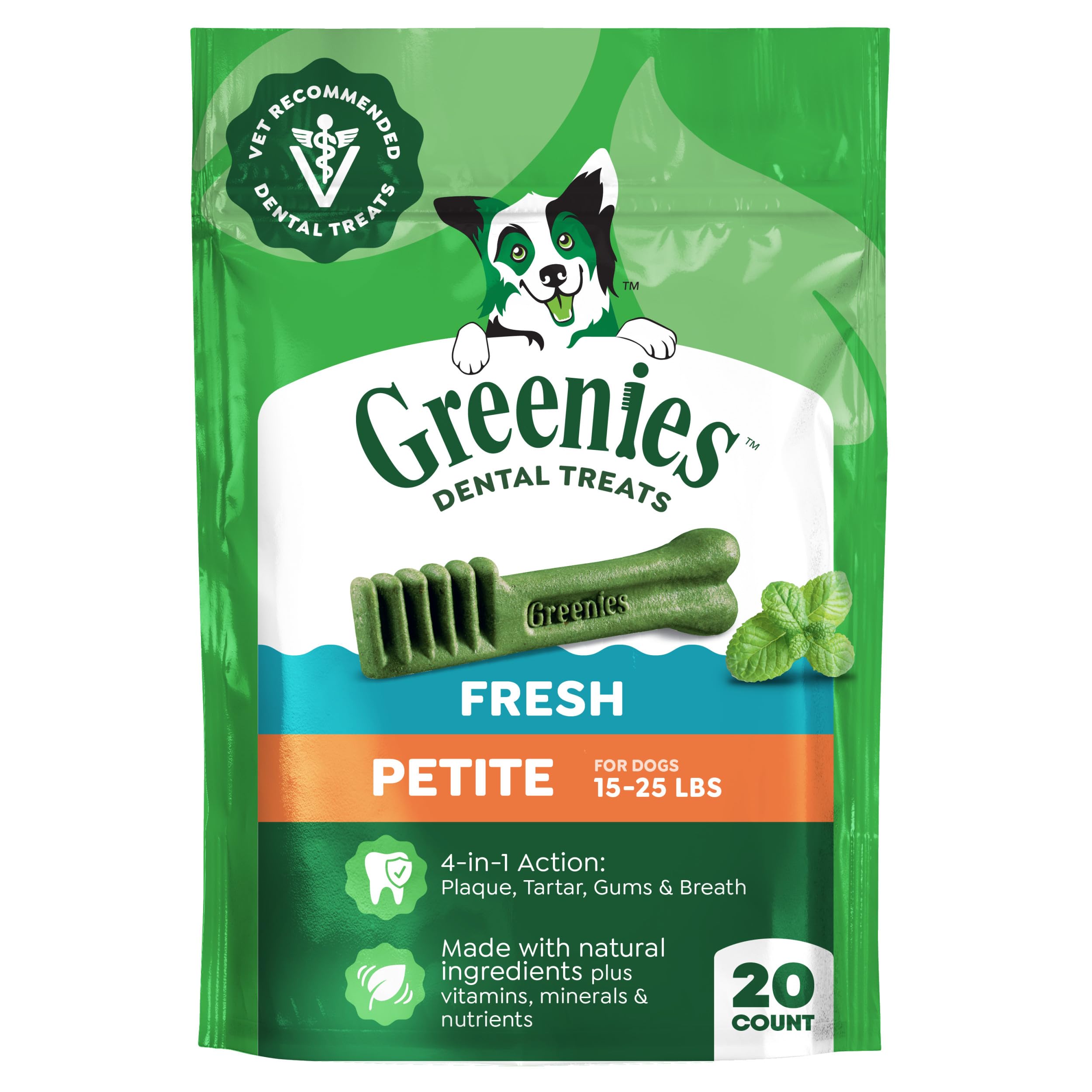 Greenies soin dentaire chien petite menthe fraiche : soutient l'haleine et le soin quotidien