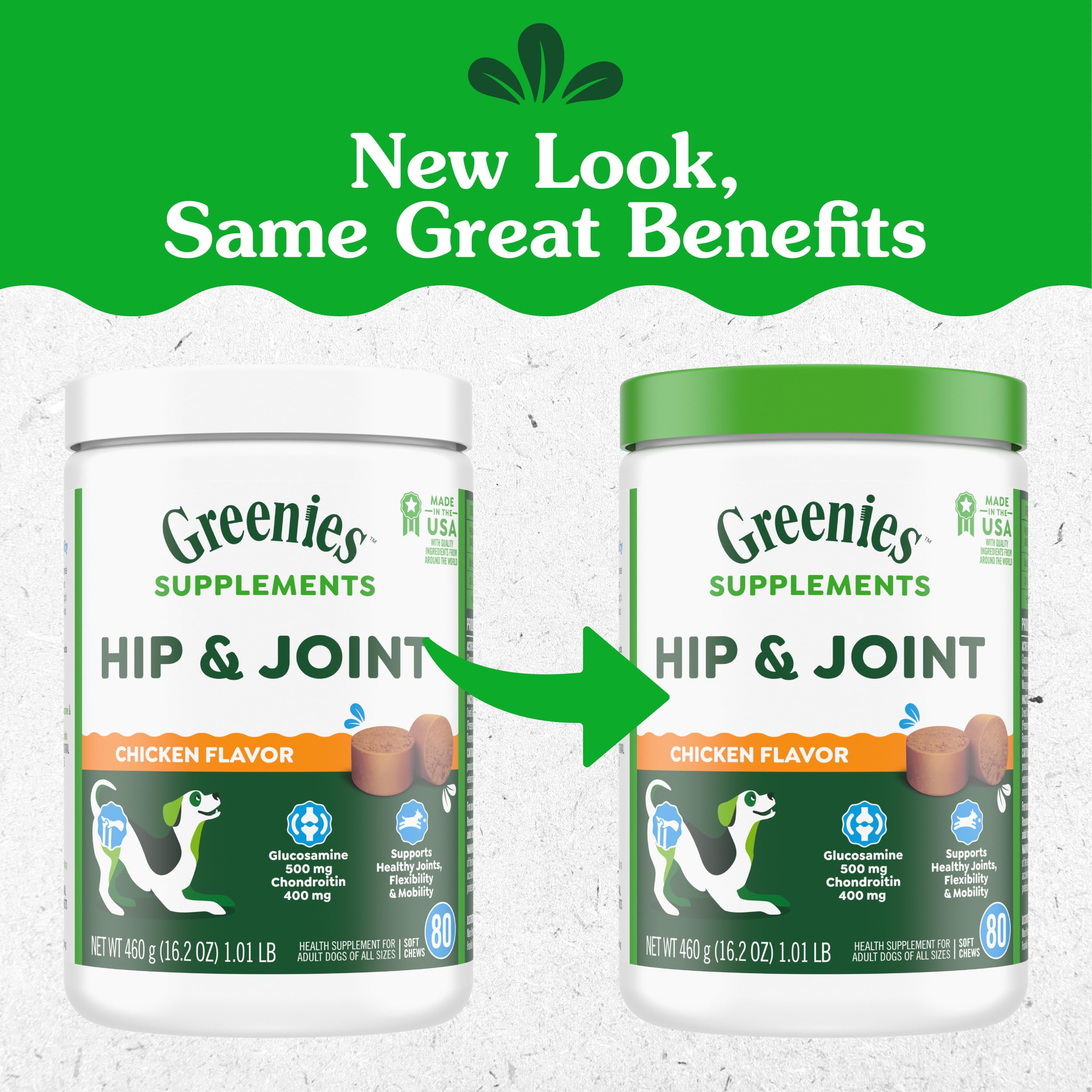 Greenies glucosamine et chondroïtine, ingrédients clés pour articulations