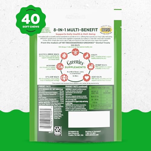 Soutien des hanches et des articulations avec glucosamine dans Greenies.