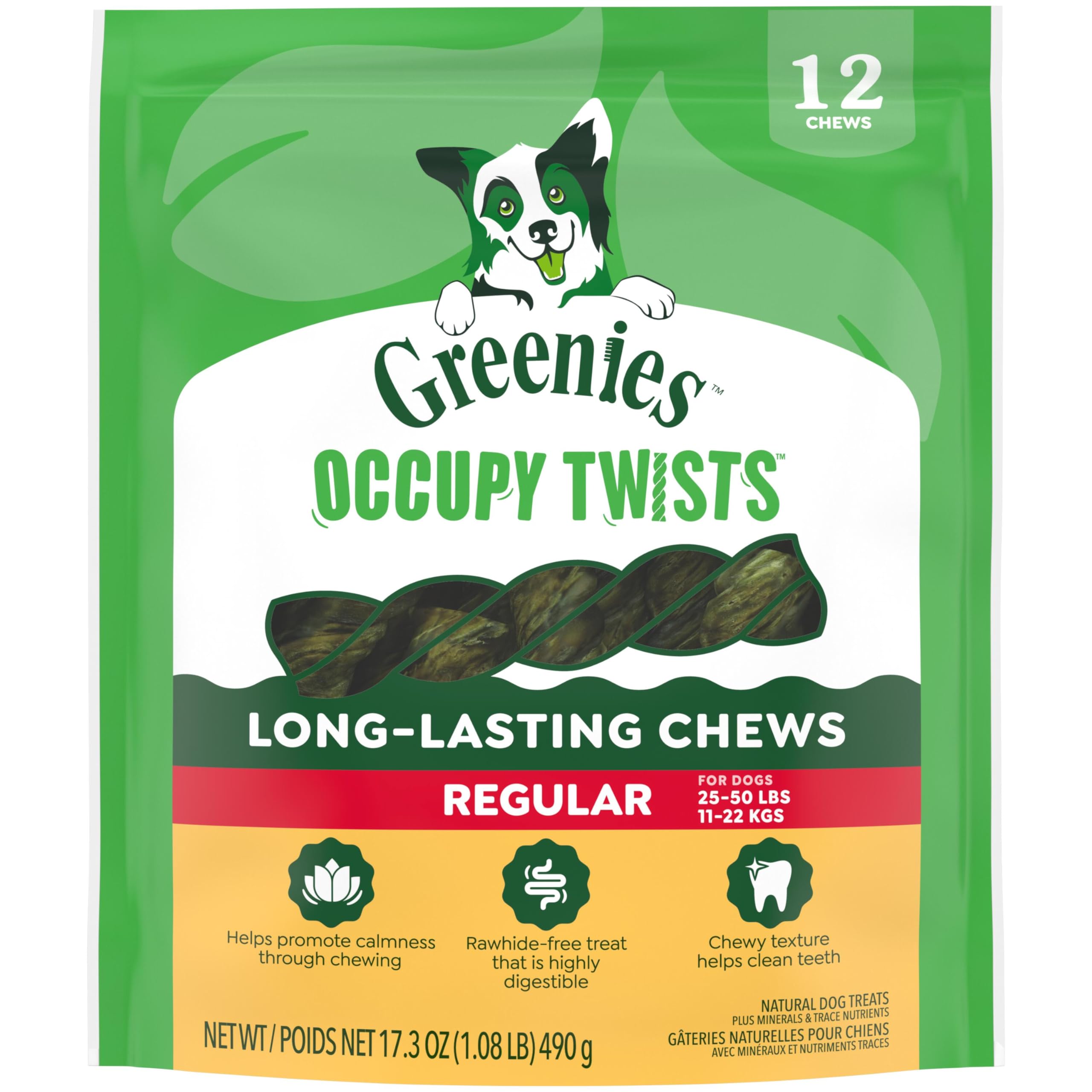 Greenies Torsades Naturelles – emballage clair et pratique pour récompenser votre chien