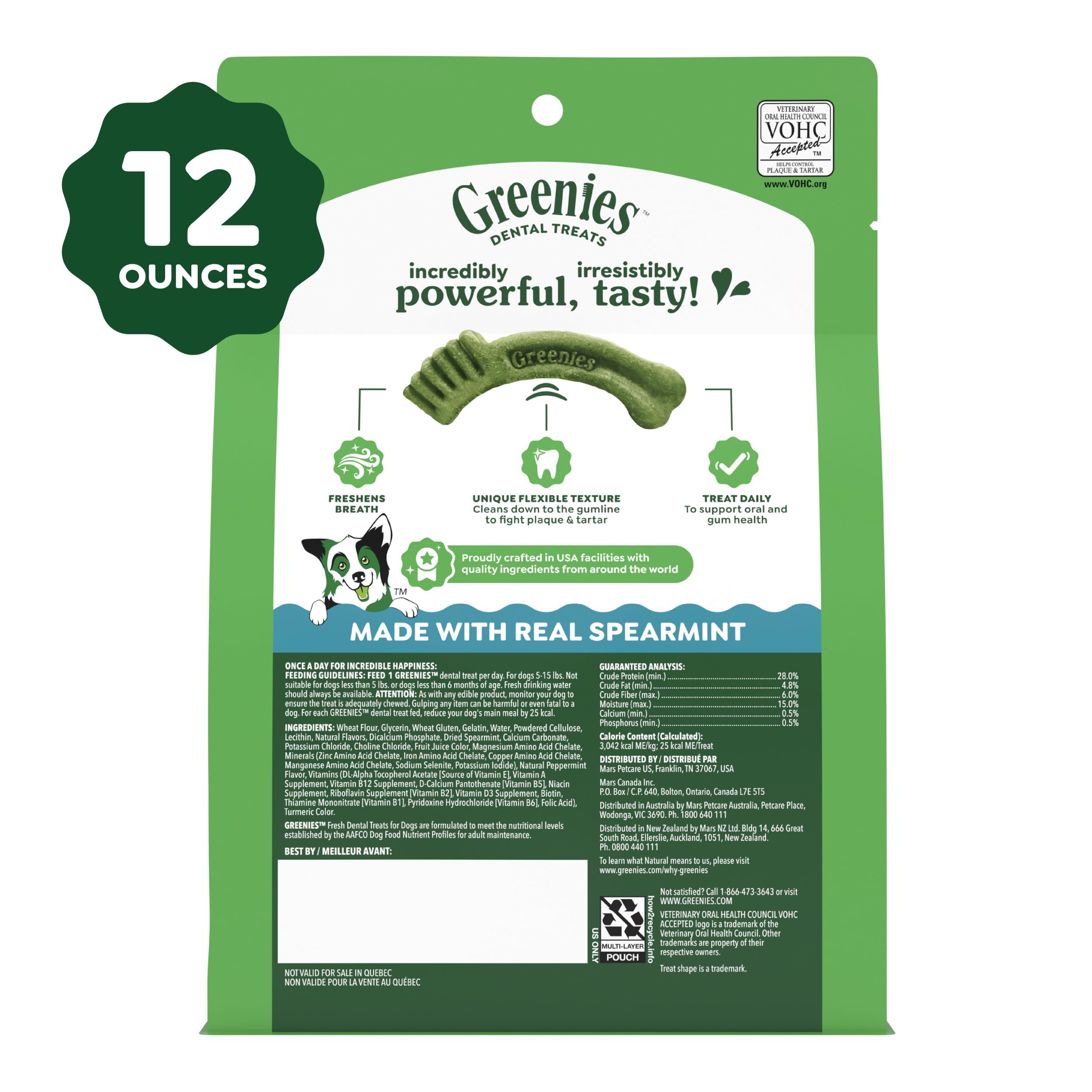 Greenies utilisation quotidienne dentaire pour chien