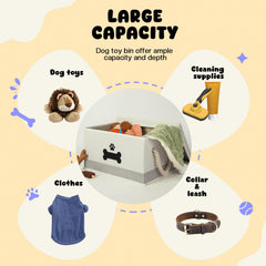 GreenPetopia panier-jouets chien, poignées corde coton pour levage facile