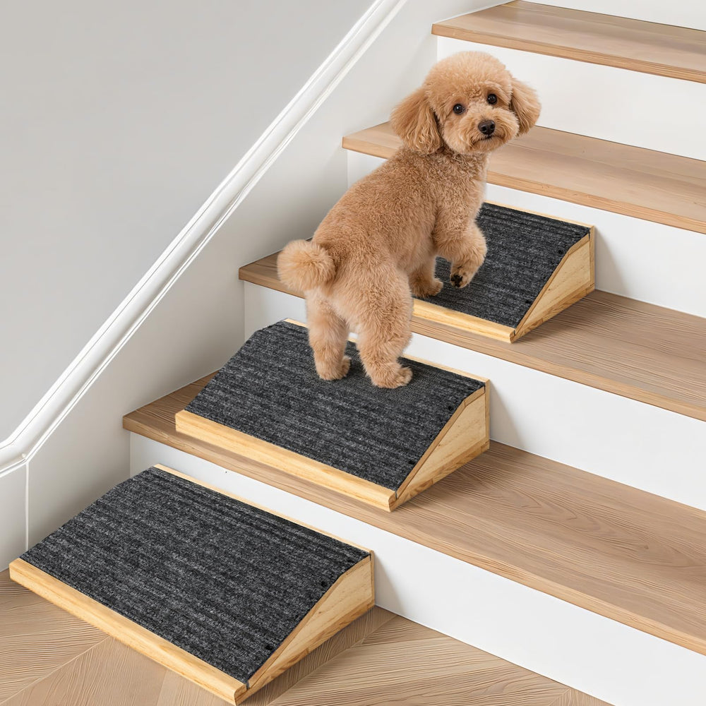 GreenPetopia Rampe chien bois 3-pack, facilite les montées en douceur.