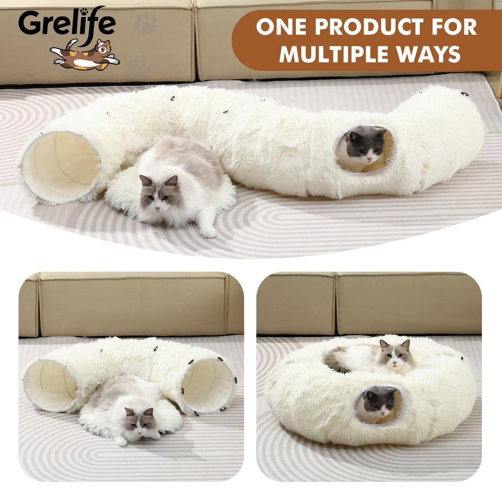 Grelife tunnel-chat coussin amovible lavable, entretien pratique.