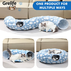 Grelife tunnel chat forme ajustable stimule curiosité et exercice.