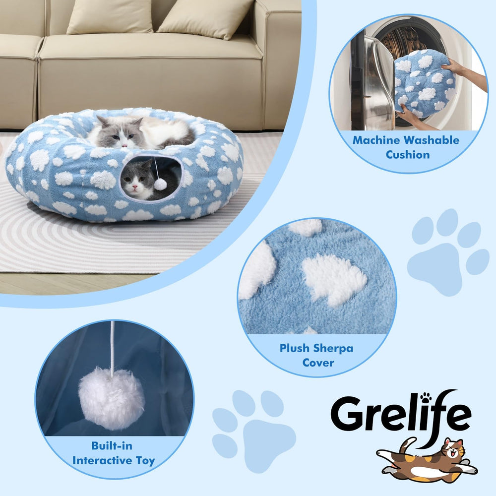Grelife tunnel chat usage intérieur idéal pour chats et petits animaux.