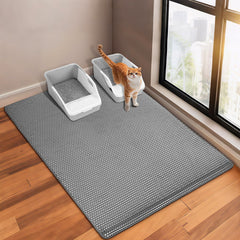 GRELY Tapis Litière Chat: surface nidabeilles extragrande capte les grains.