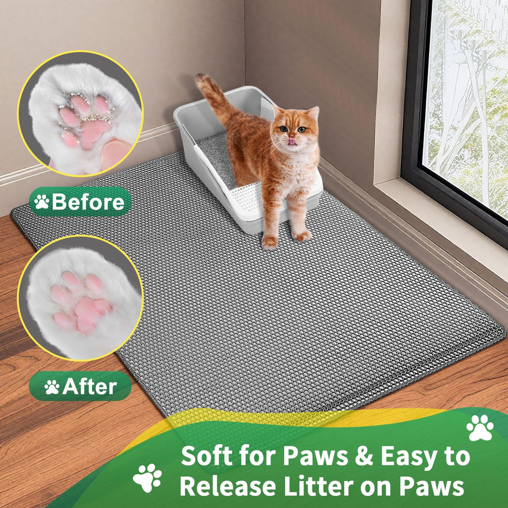 Grely Tapis Litière XXL protection sur surfaces multiples et contrôle poussières de litière.