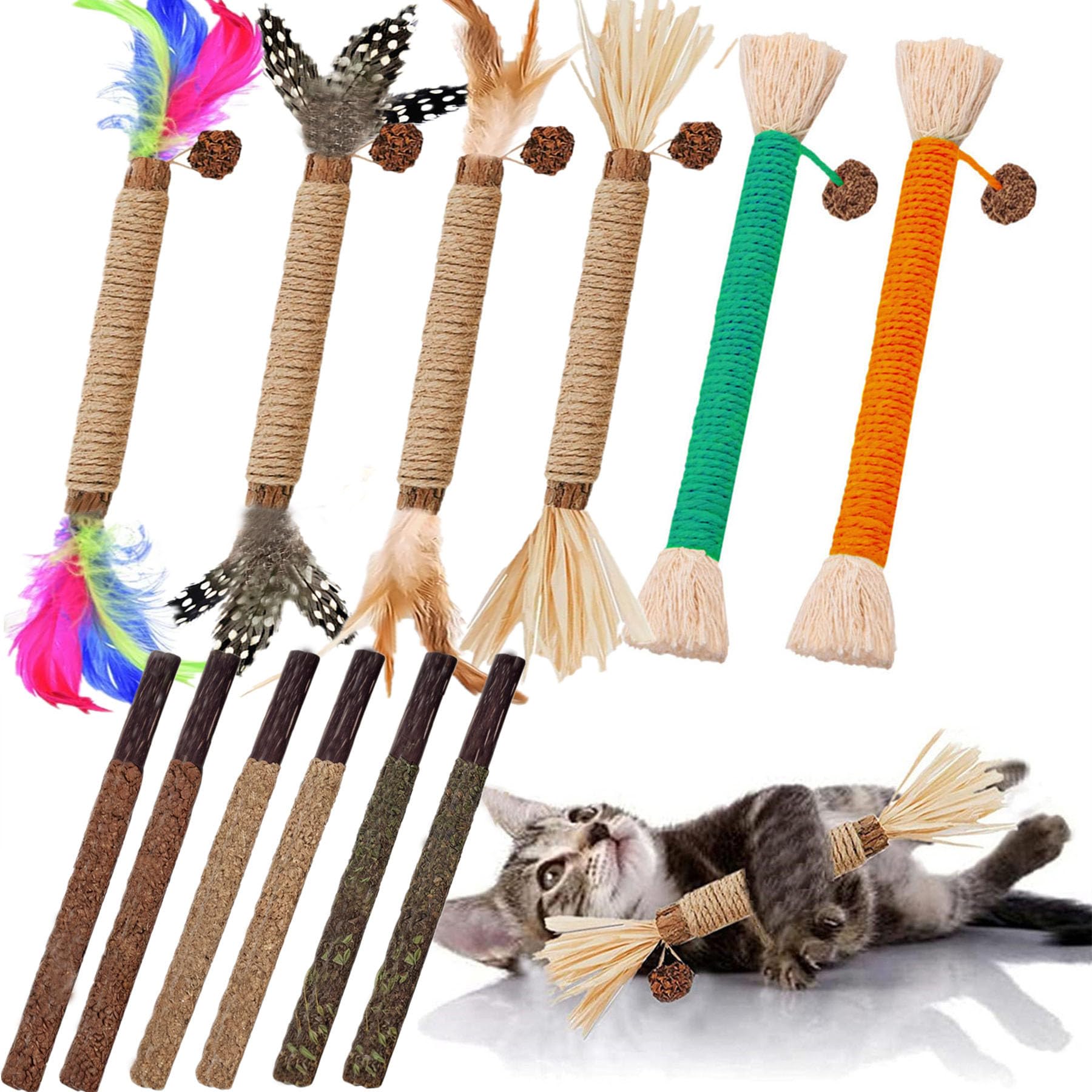 GREMBEB batons-silvervine-12-paquets: stimulation naturelle pour chat et amusement durable.